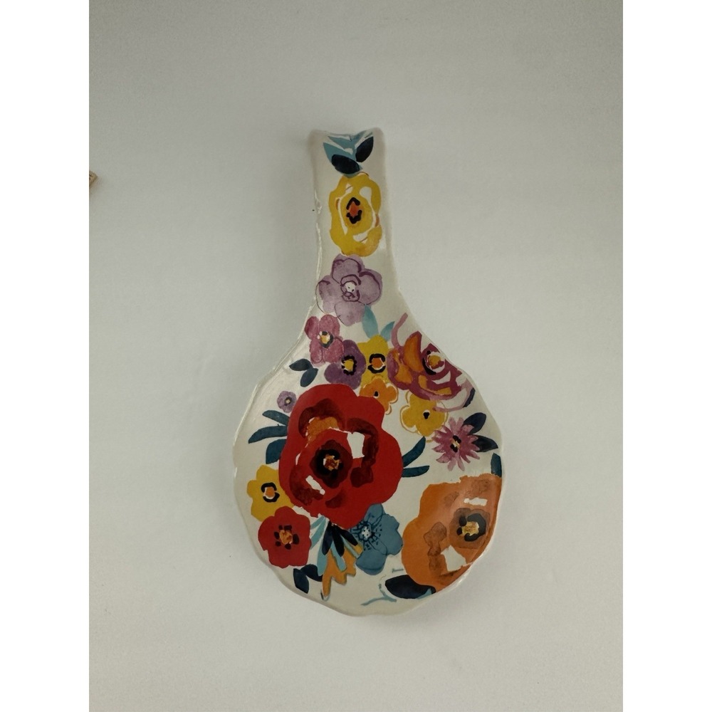 The Pioneer Woman Flea Market Print Stoneware Floral Spoon Rest 8.5"